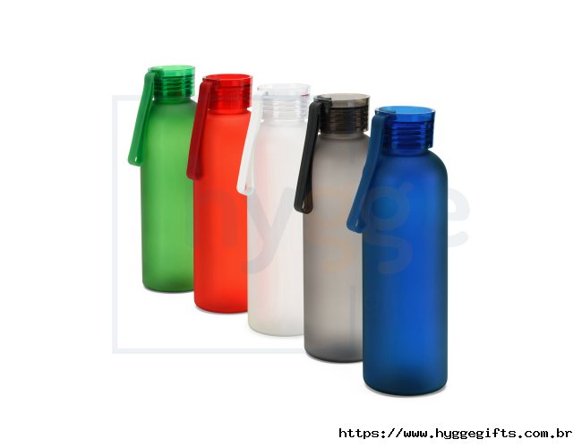 CARGNIN. Squeeze esportiva em PET 100% reciclado, com acabamento fosco 600 mL