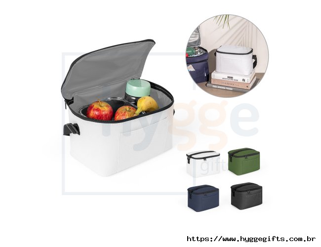 Bolsa térmica em poliéster reciclado 600D com interior forrado em PEVA 7 L