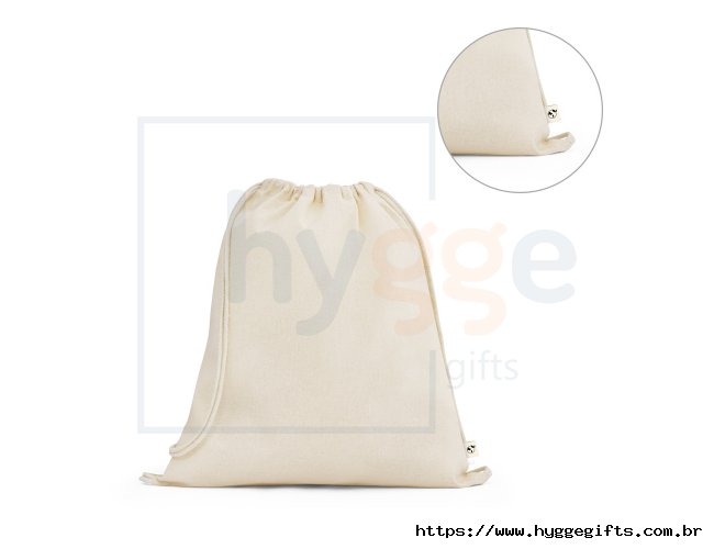 BELIZE. Sacola tipo mochila 100% algod�o org�nico (140 g/m�)