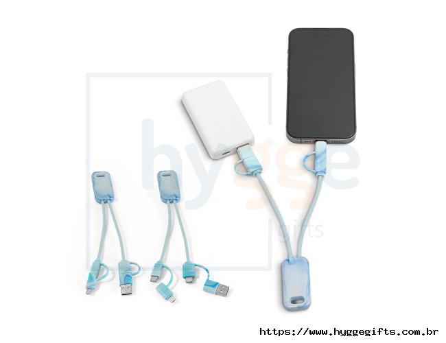 BERNERS. Cabo USB super-r�pido 6 em 1 em PET 100% reciclado