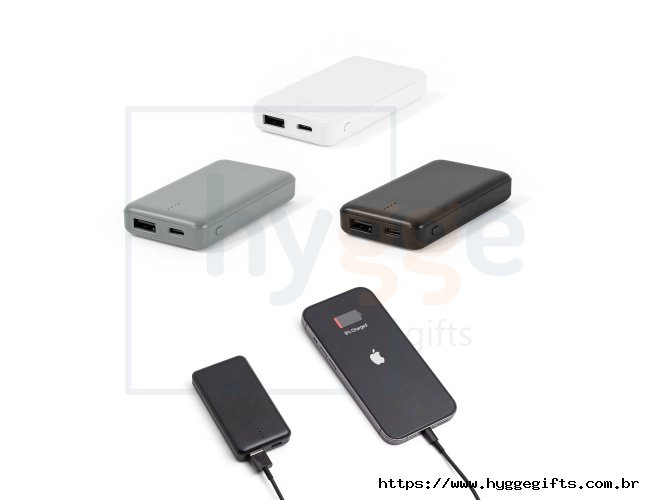 SHERYL. Bateria portátil em ABS 100% reciclado e capacidade de 4.000 mAh