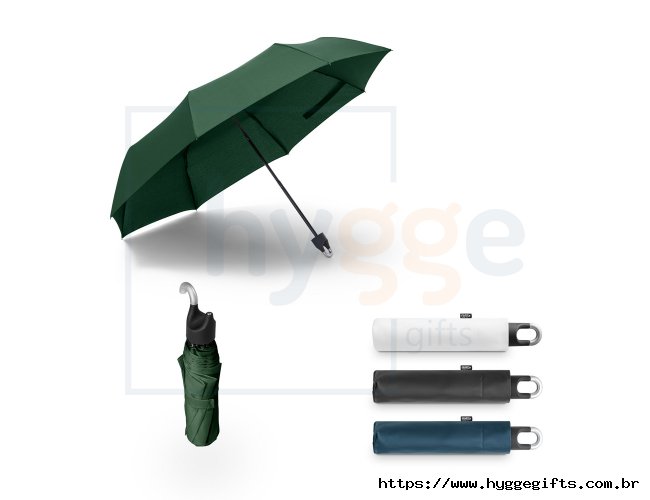 ARON. Guarda-chuva dobrável de 21'' em poliéster 100% reciclado pongee 190T