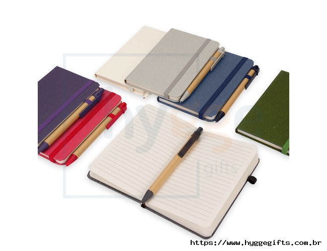 Caderneta Palha de Trigo com Caneta
