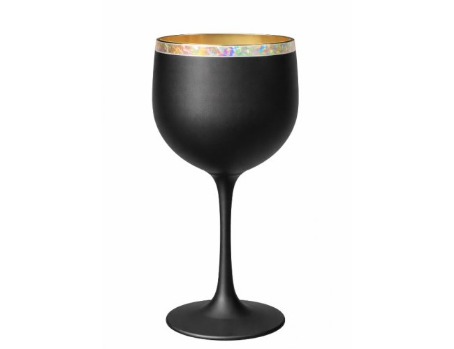 Ta�a Gin Preto Borda Metalizada