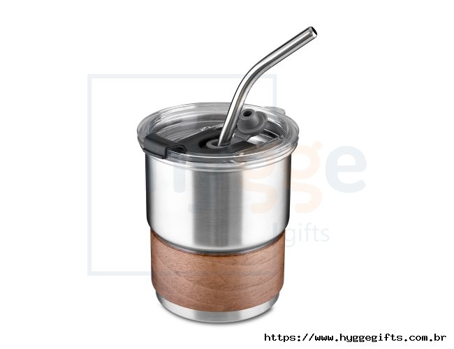 Copo em inox com canudo
