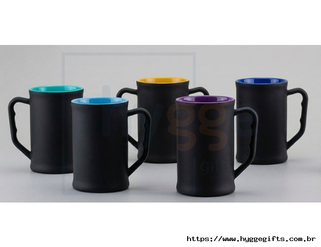 Caneca de Chopp Preto Fosco 500ml