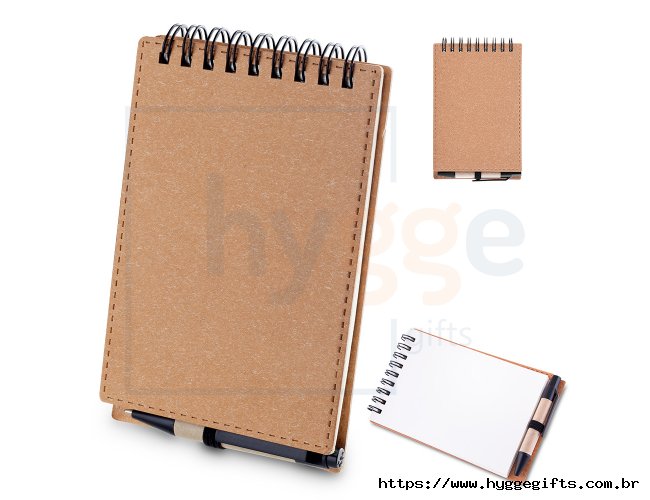 Mini Caderno A6 de anotações com caneta